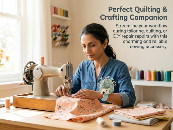 HASTHIP Wrist Pin Cushion with Adjustable Elastic Strap and Colorful Butterfly-Headed Pins for Sewing