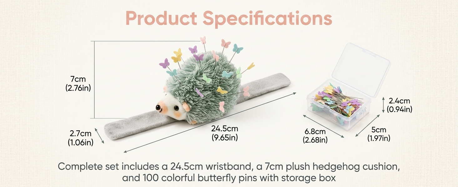 HASTHIP Wrist Pin Cushion with Adjustable Elastic Strap and Colorful Butterfly-Headed Pins for Sewing