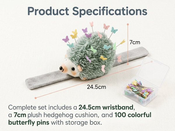 HASTHIP Wrist Pin Cushion with Adjustable Elastic Strap and Colorful Butterfly-Headed Pins for Sewing