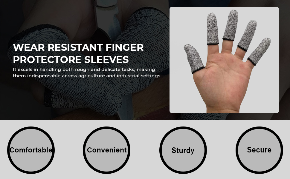 Supvox® 30pcs Cut Resistant Finger Cots Protector Finger Sleeve...