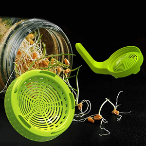 HASTHIP 32Oz Glass Sprout Maker Jar with Ventilated Mesh Lid, PP Handle and 86mm Mason Jar Fit