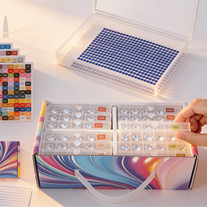 HASTHIP 12-Piece Diamond Art Storage Boxes with Numbered Color Label Stickers for Crafts