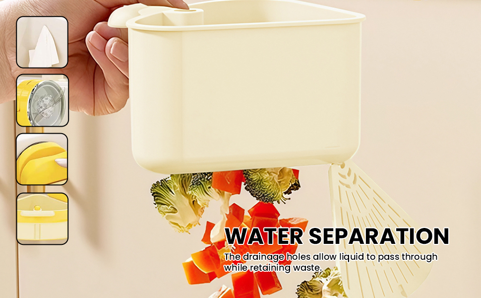 HASTHIP Triangular Kitchen Sink Drain Basket with Strong Suction Cups and Press-Release Emptying
