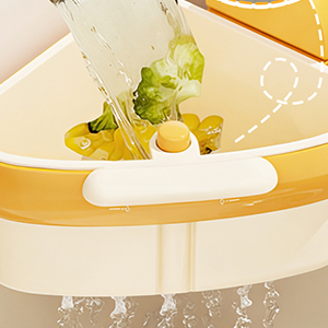 HASTHIP Triangular Kitchen Sink Drain Basket with Strong Suction Cups and Press-Release Emptying