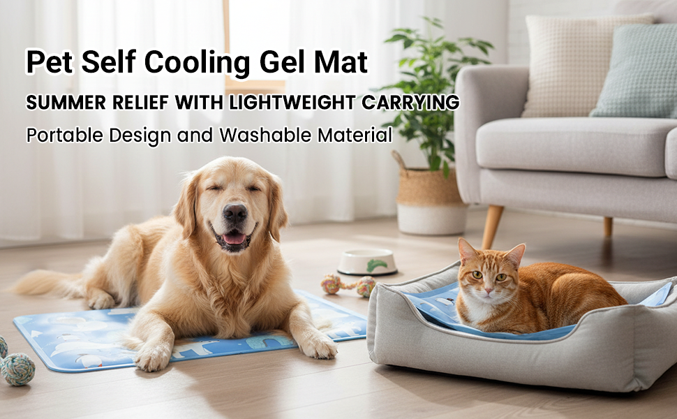 Qpets Pet Cooling Mat for Dogs & Cats, Water-Filled Cooling