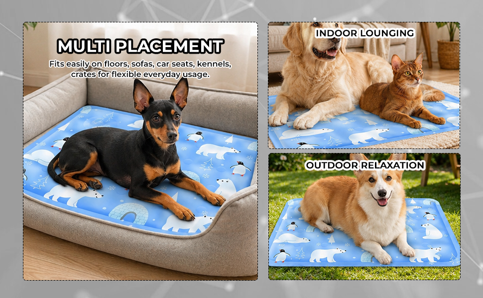 Qpets Pet Cooling Mat for Dogs & Cats, Water-Filled Cooling