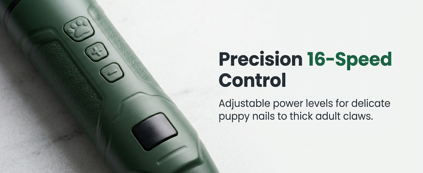 Qpets Electric Pet Nail Grinder for Dogs and Cats with LED Light and Adjustable Speed