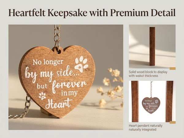Qpets Rotating Pet Photo Frame – Double-Sided Wooden Display