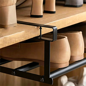 HASTHIP Shelf Extender for Wardrobe, Shoe Rack 40-65cm, 10cm Spacing Hanging Under-Shelf