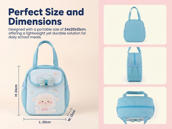 HASTHIP School Lunch Box Bag, Lunch Bag for Kids Girls, Tiffin Bag for Kids, Cute Cartoon