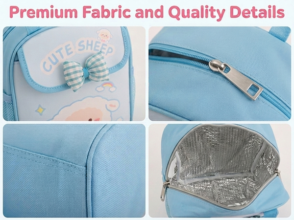 HASTHIP School Lunch Box Bag, Lunch Bag for Kids Girls, Tiffin Bag for Kids, Cute Cartoon