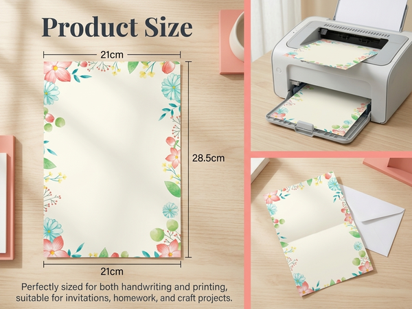 HASTHIP Stationery Writing Paper Set with Double-Sided European Retro Borders for Notes