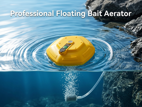 Qpets Floating Live Bait Aerator with 2000mAh Rechargeable Battery, IPX7 Waterproof Design