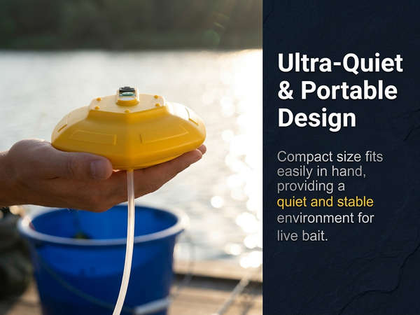 Qpets Floating Live Bait Aerator with 2000mAh Rechargeable Battery, IPX7 Waterproof Design