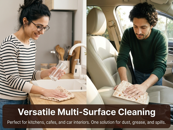 HASTHIP 20-Pack Microfiber Cleaning Cloths, Tear-Away Towels for Kitchen, Home and Car
