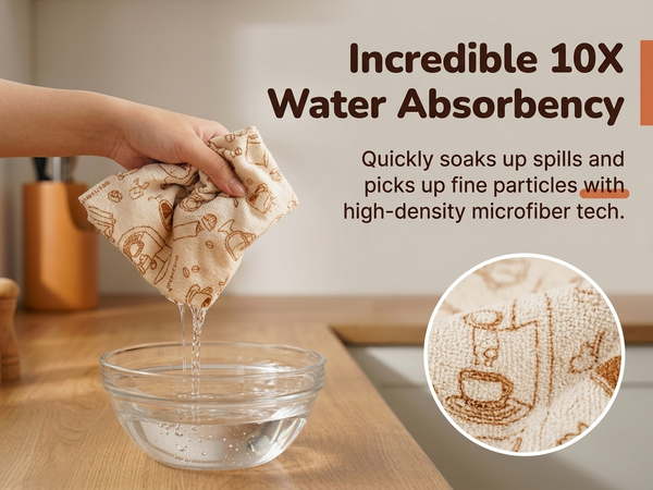 HASTHIP 20-Pack Microfiber Cleaning Cloths, Tear-Away Towels for Kitchen, Home and Car