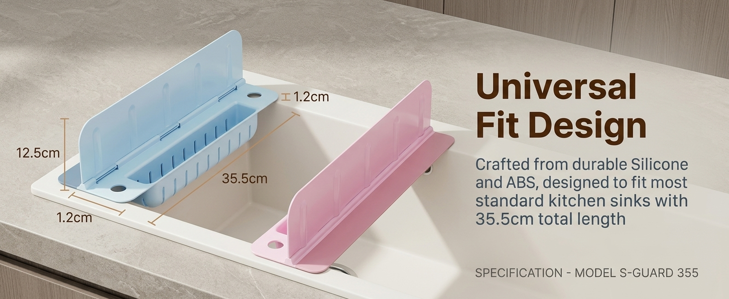 HASTHIP Silicone Kitchen Sink Splash Guard with Detachable Baffle and Draining Storage Basket
