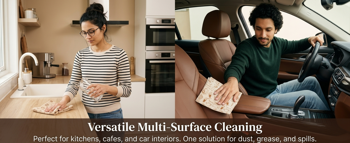 HASTHIP 20-Pack Microfiber Cleaning Cloths, Tear-Away Towels for Kitchen, Home and Car