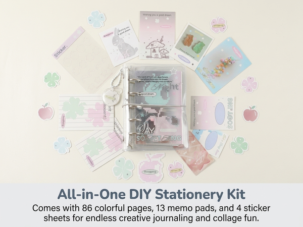 HASTHIP M5 Refillable Five-Hole Planner Binder with Silvery Transparent Cover and DIY Pages