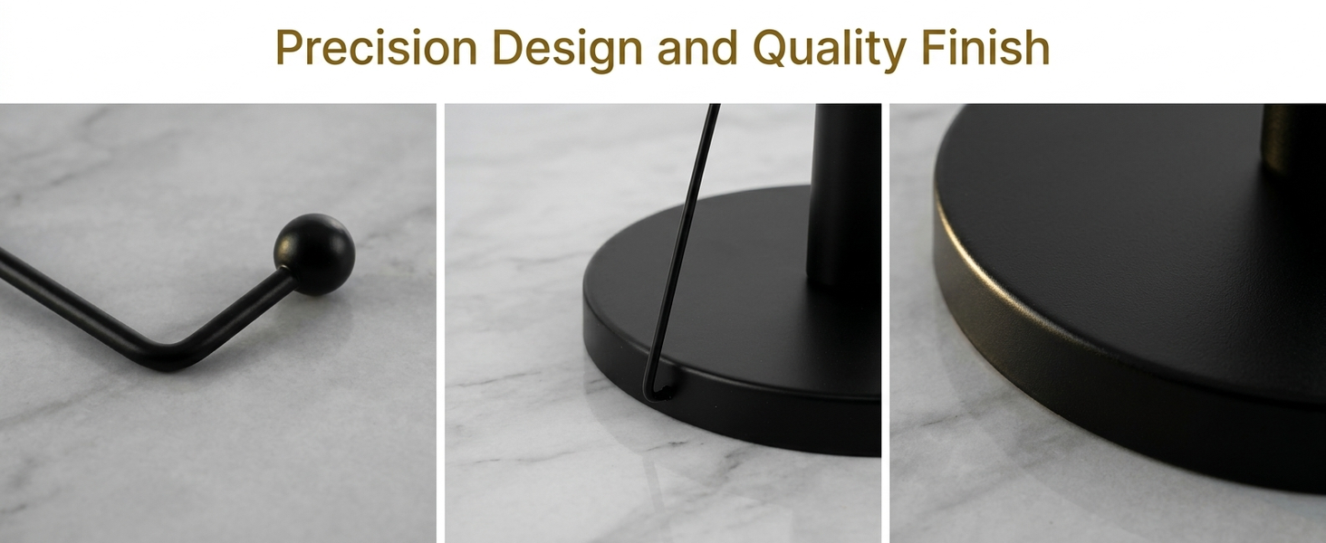 HASTHIP Paper Towel Holder with Anti-Roll Arm and Weighted Base for Countertop Use