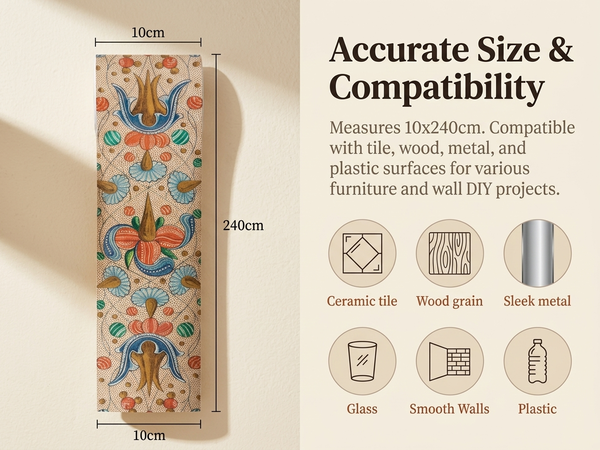 HASTHIP Peel-and-Stick Geometric Tile Wallpaper Border for Kitchen and Bathroom Accents