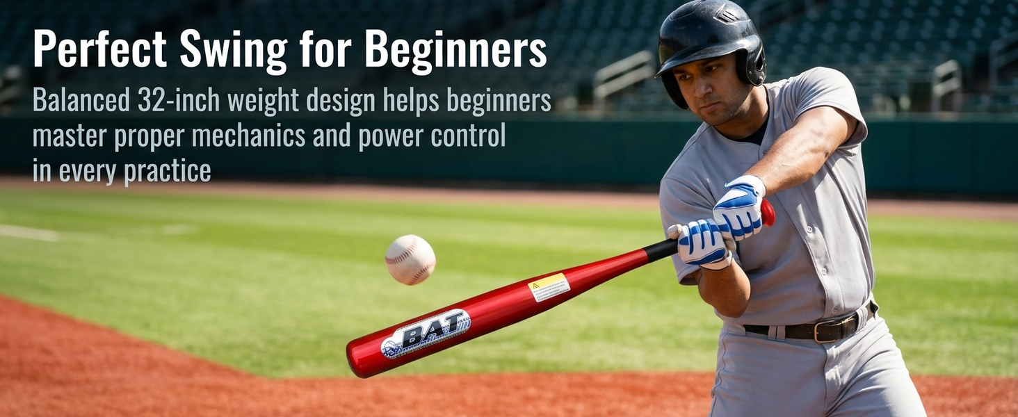 HASTHIP 32 Inch Alloy Steel Baseball Bat for Adults with Non-Slip Rubber Grip for Beginner Practice