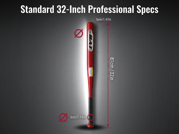 HASTHIP 32 Inch Alloy Steel Baseball Bat for Adults with Non-Slip Rubber Grip for Beginner Practice