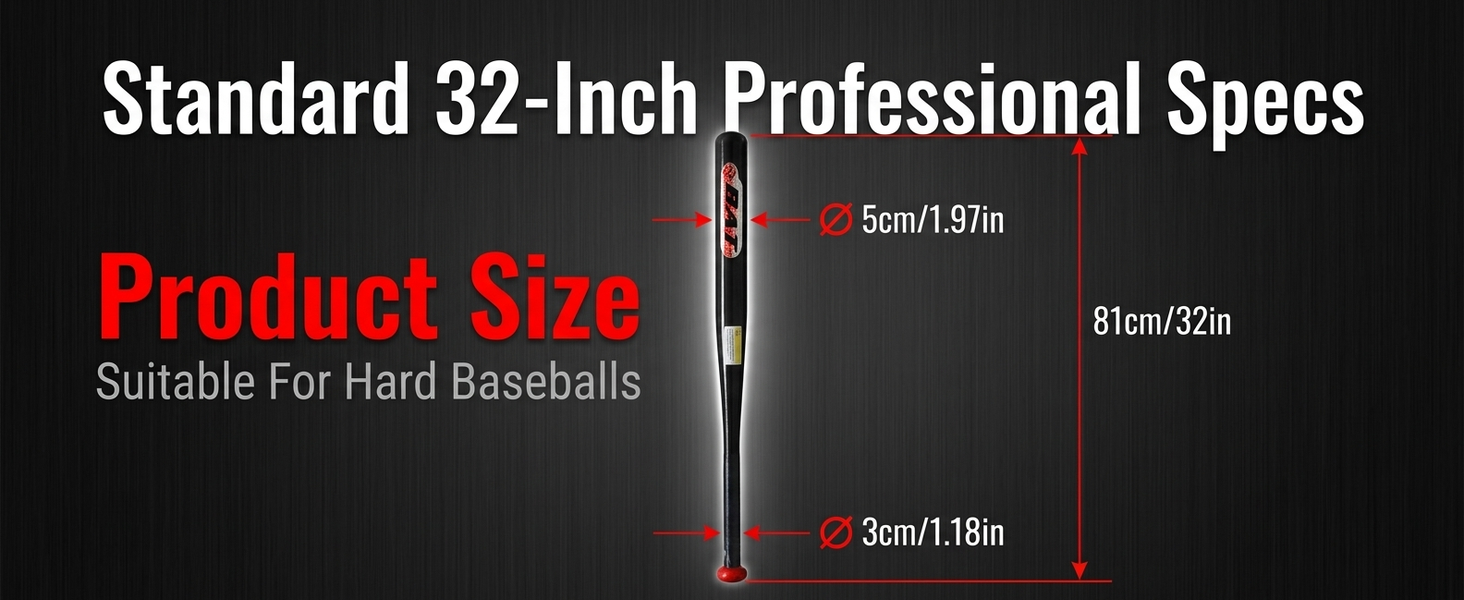 HASTHIP 32 Inch Alloy Steel Baseball Bat for Adults with Non-Slip Rubber Grip for Beginner Practice
