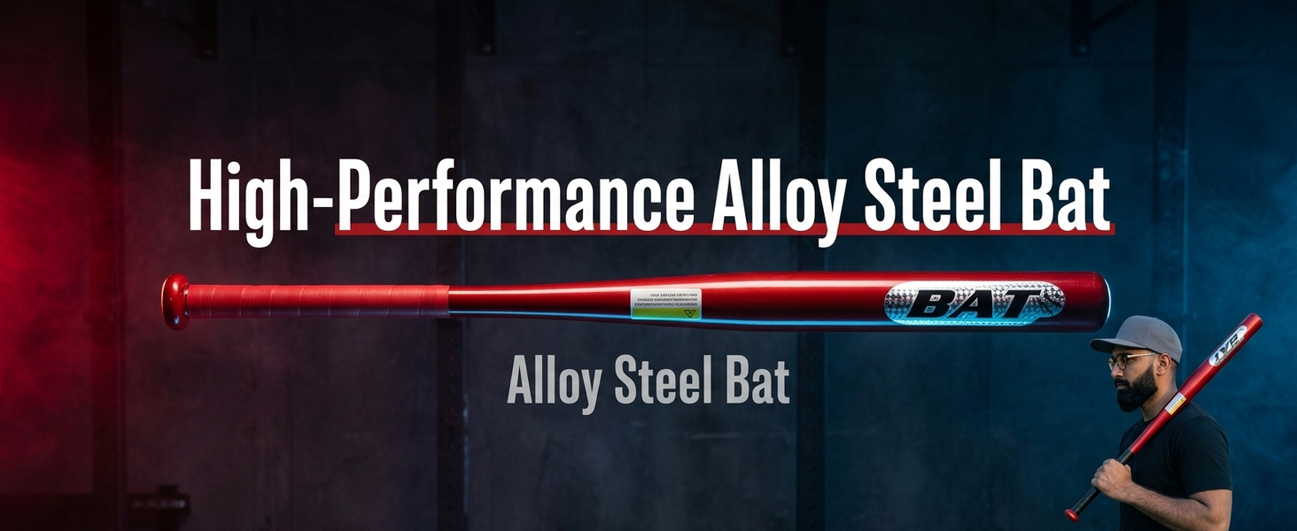 HASTHIP 32 Inch Alloy Steel Baseball Bat for Adults with Non-Slip Rubber Grip for Beginner Practice