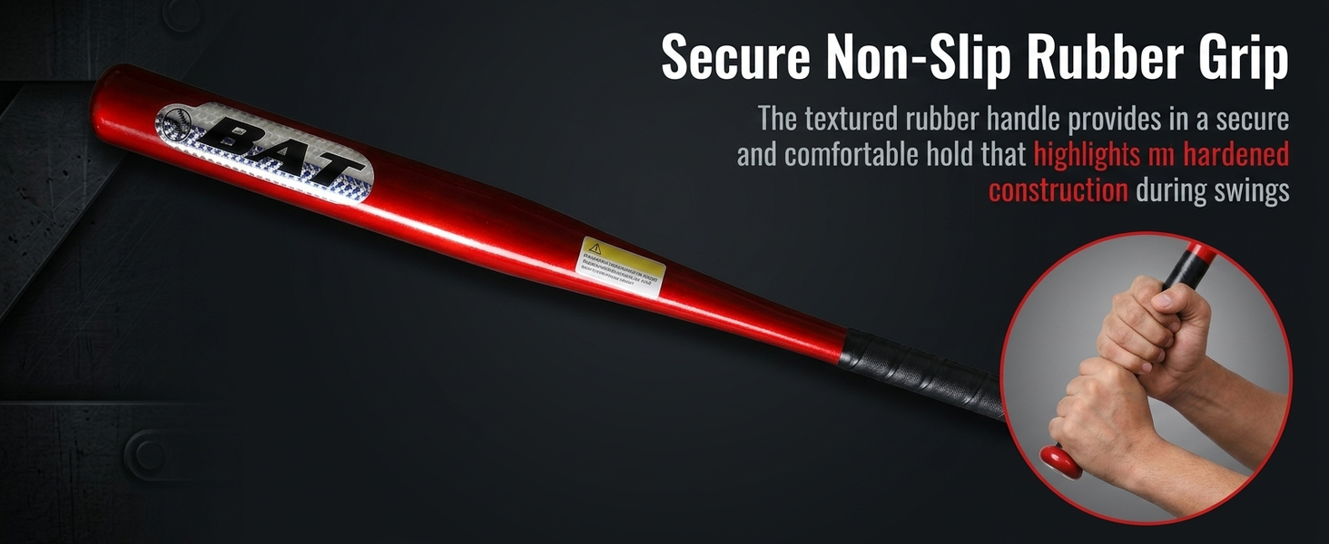 HASTHIP 32 Inch Alloy Steel Baseball Bat for Adults with Non-Slip Rubber Grip for Beginner Practice