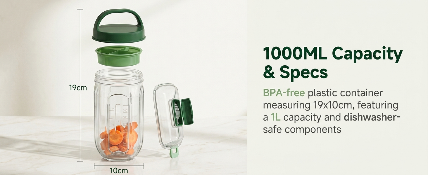 HASTHIP Upgraded Salad Pod Mason Jar with Side-Open Lid, Portable On-the-Go Salad