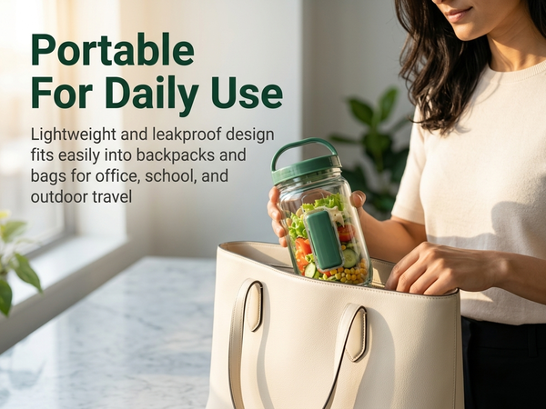 HASTHIP Upgraded Salad Pod Mason Jar with Side-Open Lid, Portable On-the-Go Salad