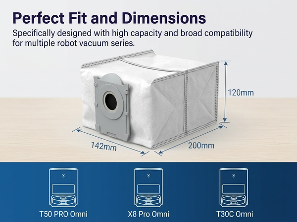 HASTHIP 5-Piece Replacement Dust Bags with Sealed Design for Ecovacs Robot Vacuums