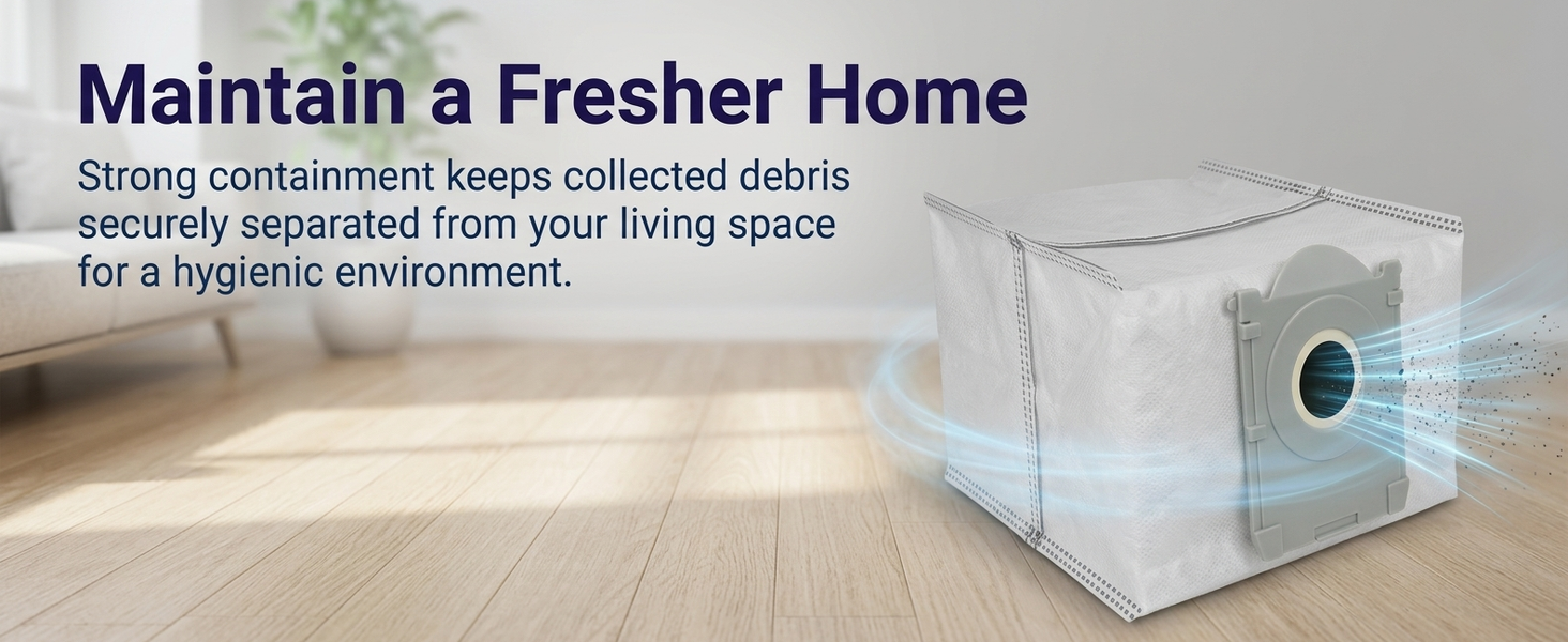 HASTHIP 5-Piece Replacement Dust Bags with Sealed Design for Ecovacs Robot Vacuums