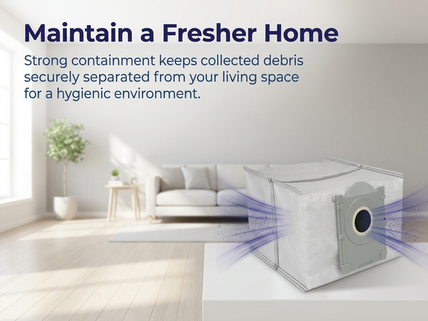 HASTHIP 5-Piece Replacement Dust Bags with Sealed Design for Ecovacs Robot Vacuums