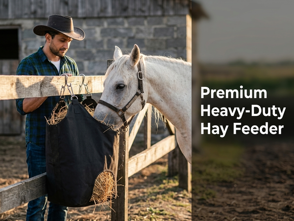 Qpets Slow Feed Hay Bag Hanging Feeder with Adjustable Strap and 600D Oxford Fabric