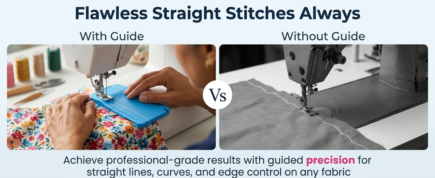 HASTHIP Magnetic Sewing Machine Seam Guide with Dual Scale and Retractable Seam Ripper
