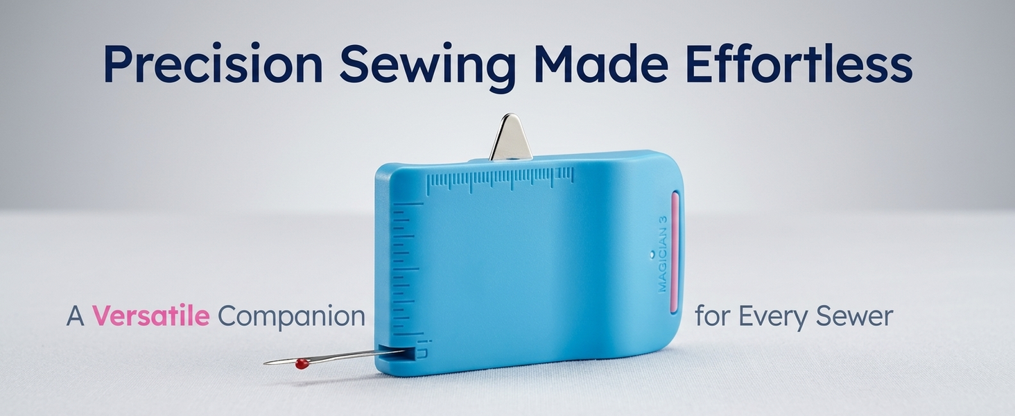 HASTHIP Magnetic Sewing Machine Seam Guide with Dual Scale and Retractable Seam Ripper