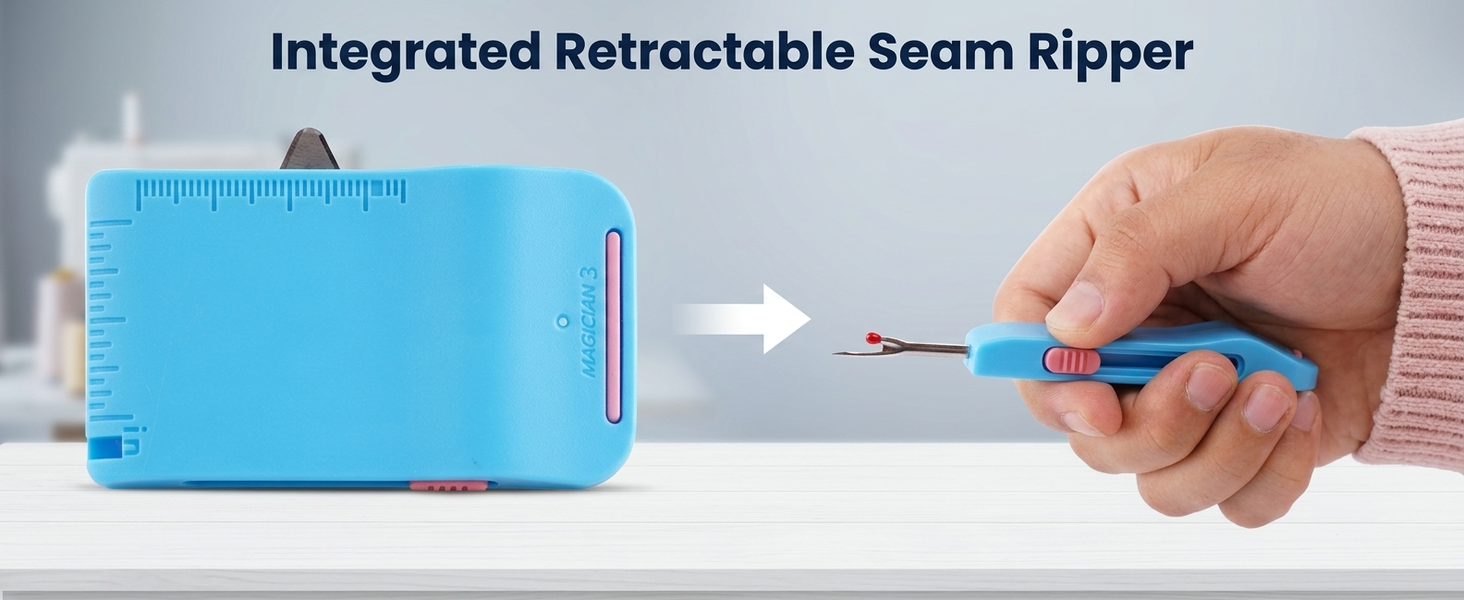 HASTHIP Magnetic Sewing Machine Seam Guide with Dual Scale and Retractable Seam Ripper