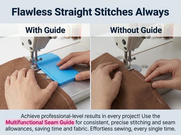 HASTHIP Magnetic Sewing Machine Seam Guide with Dual Scale and Retractable Seam Ripper
