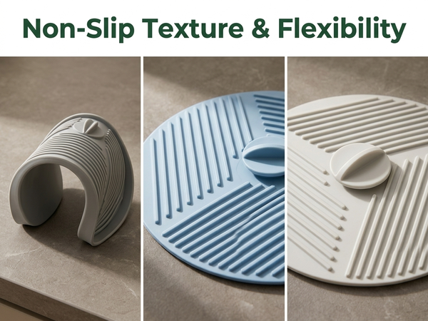 HASTHIP Silicone Lids for Bowls, Three Sizes, Microwave Splatter Covers and Heat-Resistant Mats