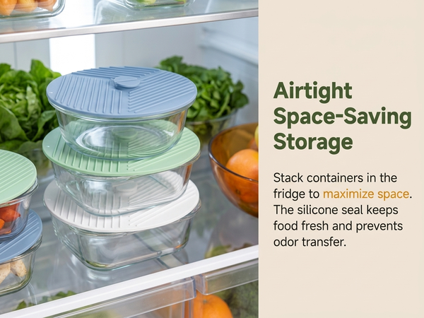 HASTHIP Silicone Lids for Bowls, Three Sizes, Microwave Splatter Covers and Heat-Resistant Mats