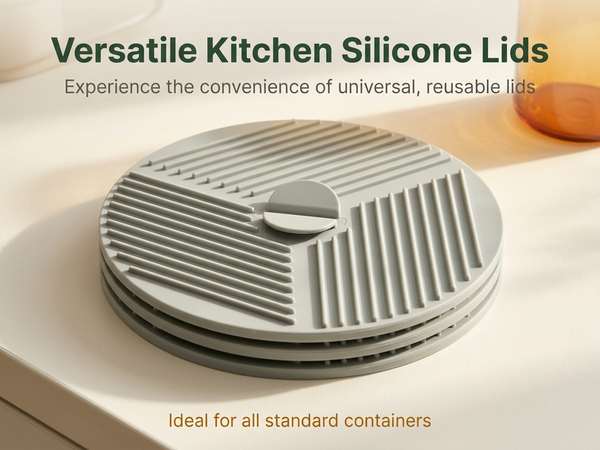 HASTHIP Silicone Lids for Bowls, Three Sizes, Microwave Splatter Covers and Heat-Resistant Mats