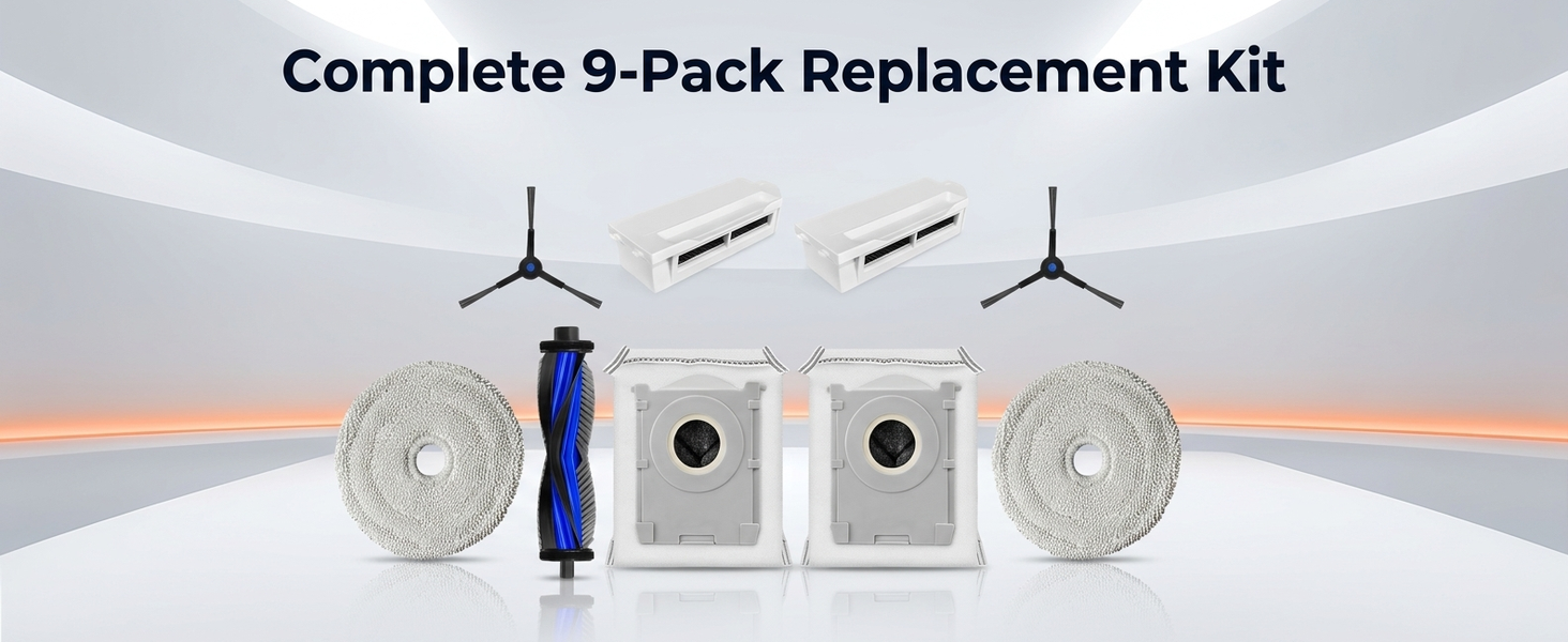 HASTHIP 9-Piece Replacement Parts Kit for Ecovacs Deebot Mini Omni 2-in-1 Robot Vacuum