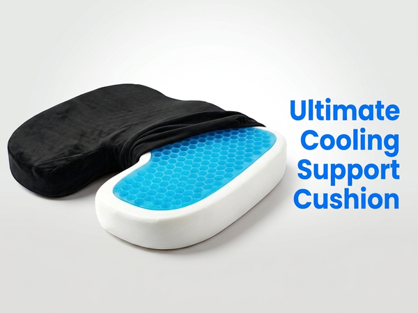 HASTHIP Cool Gel and Memory Foam Coccyx Cushion with U-Shaped Design and Non-Slip Base