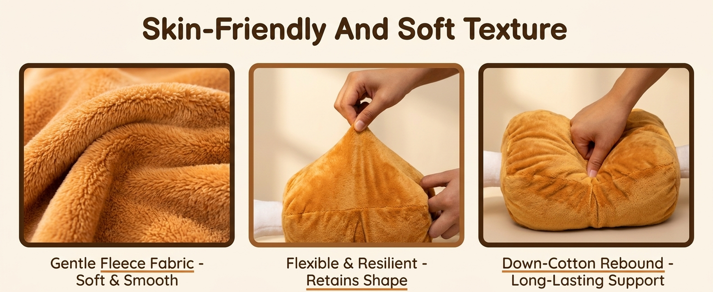 HASTHIP 42CM Meat Bone Plush Pillow with Soft Cotton Filling for Naps and Home Décor