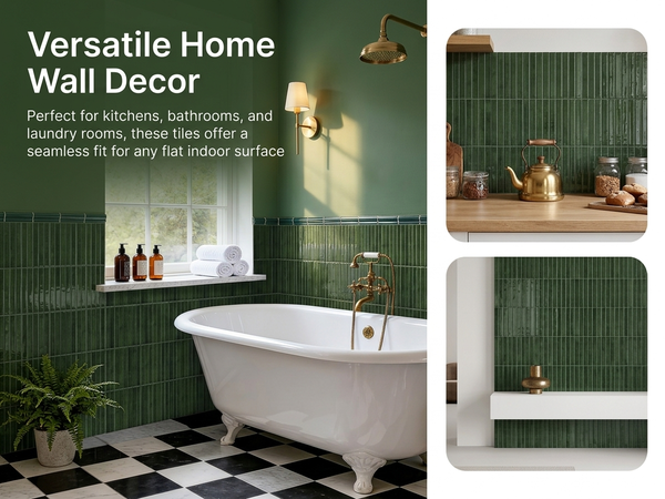 HASTHIP 10-Sheet Peel-and-Stick 3D Backsplash Tiles with Raised Gel Finish for Indoor Walls