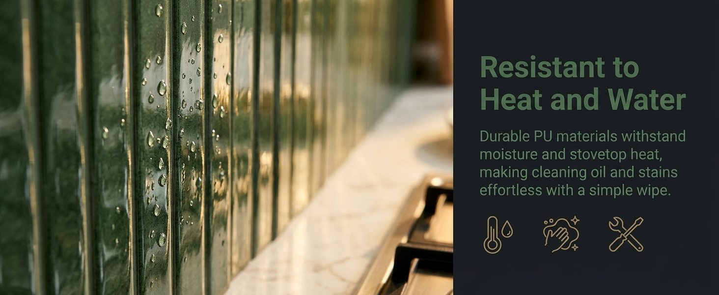 HASTHIP 10-Sheet Peel-and-Stick 3D Backsplash Tiles with Raised Gel Finish for Indoor Walls