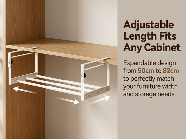 HASTHIP Adjustable Under-Cabinet Shoe Rack in Carbon Steel for Space-Saving Shoe Storage