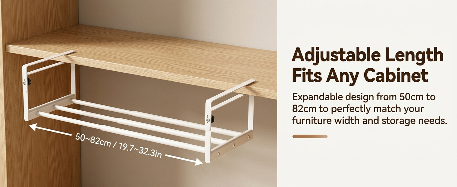 HASTHIP Adjustable Under-Cabinet Shoe Rack in Carbon Steel for Space-Saving Shoe Storage